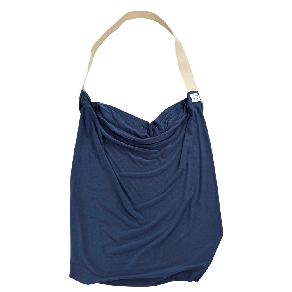 Simple‎ Clothing Potatoe Sack Skirt Blue Beige Strap Minimalist Navy Blue M/L